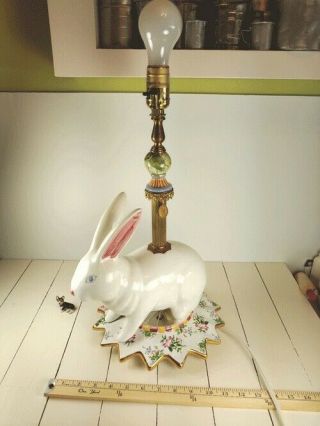 RARE VINTAGE Mackenzie - Childs Hassenpfeffer Rabbit Bunny Table Lamp 3