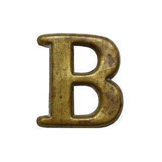 Civil War Brass Company Letter " B " - Hat Insignia