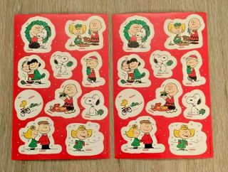 Peanuts Snoopy Charlie Brown Woodstock Christmas Present Sticker Gift Tags 20