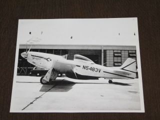 Vintage 10 " X 8 " B/w Photo Of Prop Airplane P51 Mustang Maggie N5483v