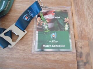 Heineken Rugby World Cup Japan 2019 Match Schedule With Lanyard And Bottle Open