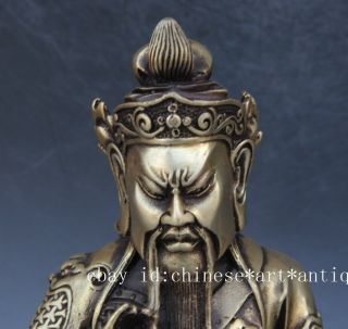 China old Copper Dragon Guan Gong Guan Yu warrior Mammon Buddha statue e02 2
