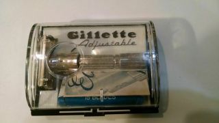 Vintage Razor - - Gillette Fat Boy Adjustable Razor With Case/instructions