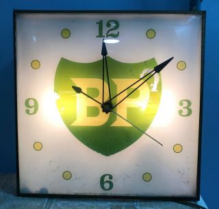 Bp Gas Oil 15 " Vintage 1971 Illuminated Clock -