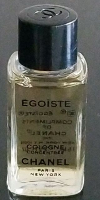 Vtg Chanel Egoiste Cologne Concentree Rare 7.  5 Ml /.  25 Oz Full Mini