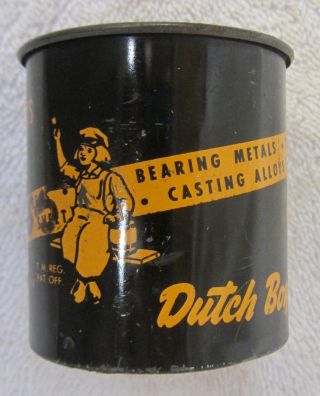 Vintage Dutch Boy Products National Lead Kester Solid Wire Solder Tin Litho Can