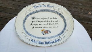 1954 “what’ll You Have?” Pabst Blue Ribbon Beer Advertisement Plate
