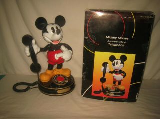 1997 Vintage Disney Mickey Mouse Animated Talking Telephone Nmib Md6