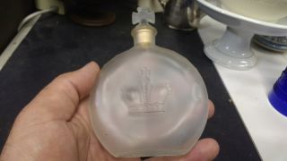 French Art Deco Frosted Glass Perfume Bottle By Prince Matchabelli