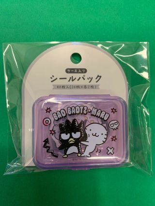 Sanrio Japan: Bad Badtz - Maru Stickers With Plastic Purple Case (a4)