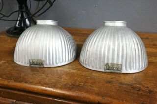 2 Antique Xray Mercury Glass Light Shade Pittsburgh Reflector Industrial Factory