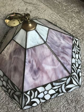Vintage Tiffany Style Leaded Stained Glass Lamp Shade 20 " Wide