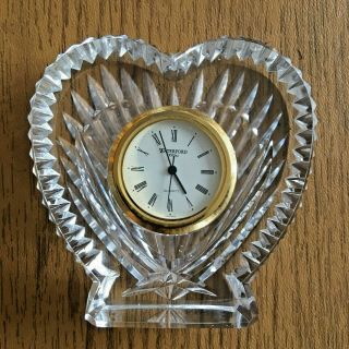 Vintage Waterford Crystal Heart Shaped Desk Clock