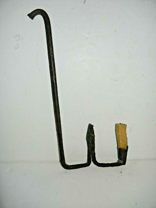 Early 18th Century Hand Wrought Iron Hanging Rush / Loom Light