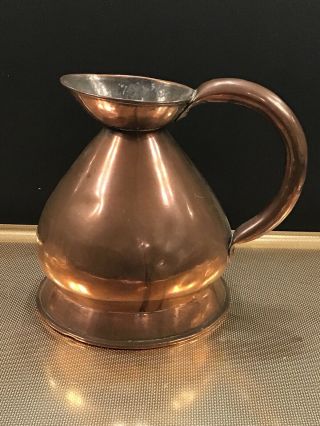 Antique Late 19c Copper Jug Pitcher England Water Milk Can