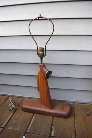 Vintage Wooden Gun Stock Table Lamp Hunting Lodge Cabin Man - Cave