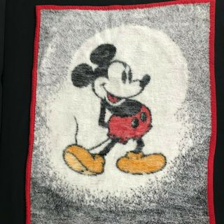 Biederlack Disney Mickey Mouse Crib Blanket Reversible 36 " X 28 " Vintage 1984