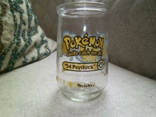 1999 WELCH ' S POKEMON 54 PSYDUCK NINTENDO COLLECTIBLE GLASS JAR CUP 2
