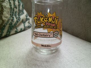 1999 WELCH ' S POKEMON 66 CLEFAIRY NINTENDO COLLECTIBLE GLASS JAR CUP 2