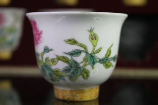 Collectable Decor Rare Porcelain Paint Beauty 12 Set Flower Fairy Exquisite Cup 3