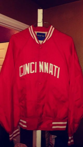 Vintage Cincinnati Reds Throwback Baseball Starter Jacket Xl Mlb