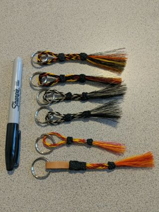 6 Hand Hitched Horse Hair Keychains Montana State Prison Hand Made Collectable
