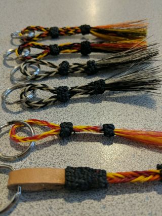 6 Hand Hitched Horse Hair Keychains Montana State Prison Hand Made Collectable 2