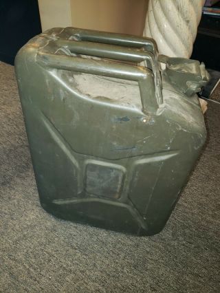 Antique Treibstoff Feuergefahrlich 1940 ' s German metal WWII Vintage 20L Gas can 3