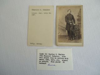 Civil War CDV Photograph - LIEUT.  COL.  CHARLES S.  SHELDON (18TH MISSOURI INF. ) 2