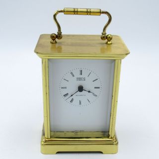 Vintage Brass Carriage Clock from SHREVE,  CRUMP,  & LOW CO German Made 2
