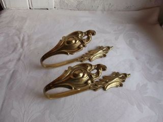 French Gold Bronze Curtain Tiebacks A Pair Vintage