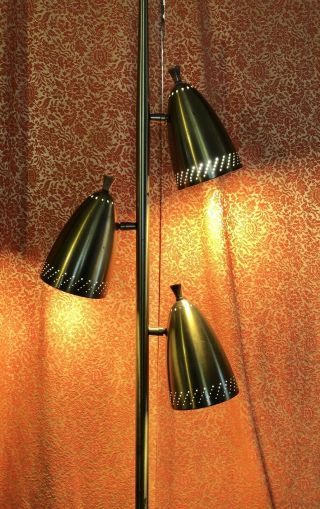 Vintage Mid Century Modern Bullet Cone Floor Lamp Tulip Base