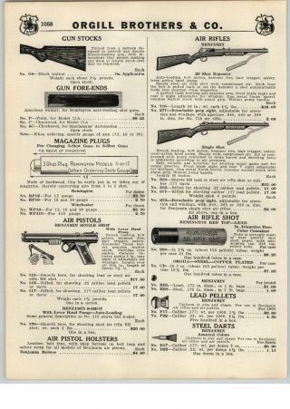 1939 Paper Ad Benjamin Air Rifle Bb Gun 25 Shot Repeater Pistol