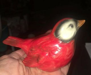Vintage Goebel Red & Black Bird West Germany Bird CV72 3