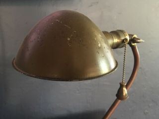 Antique Bradley & Hubbard Industrial Art Deco Machine Age Brass Table Lamp 2