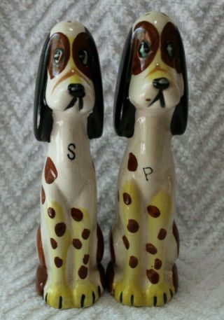 Vintage Tall Boy Hound Dog Salt And Pepper Shakers - Commadore Japan