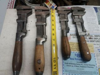 4 Vintage Lamson & Session,  Coes,  Adjustable Monkey Wrench Tools