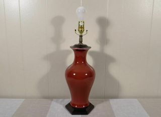 Chinese Sang De Boeuf Glaze Porcelain Table Lamp By Oriental Accents Ox Blood