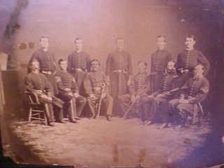Rare Civil War Photo Of Ca.  Soldiers With Swords And Uniforms.  16 " X 19 "