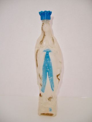Vintage Lourdes Holy Water Bottle Virgin Mary France With Holy Water
