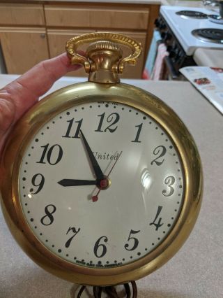 Vintage United Electric Wall Clock / Pocket Watch Clock Great