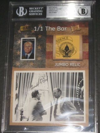 2019 Break The Bar Gerald Ford Auto Signed Inauguration Ticket Bgs 1/1 Jsa