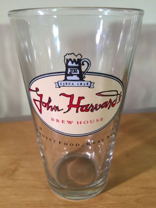 Pint Beer Glass John Harvards Brew House Barware Breweriana Usa