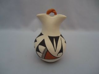 Pueblo Wedding Vase Signed Meno Acoma Nm Pottery Native American Indian