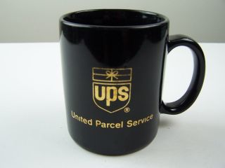 United Parcel Service Ups Vintage Shield Logo Coffee Mug Black & Gold