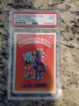 1985 Topps Garbage Pail Kids 25b Scary Carrie Glossy Psa 9
