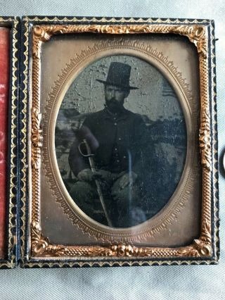 1/4 Plate Image Charles B Hooper 1st Maine Cavalry