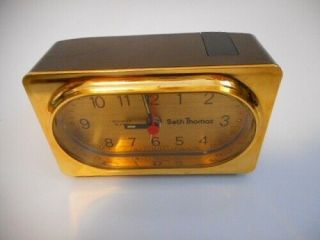 Vintage French Seth Thomas Security Alarm Travel Clock France & Aux Cable 1970s