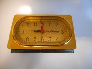 Vintage French Seth Thomas Security Alarm Travel Clock FRANCE & AUX cable 1970s 2