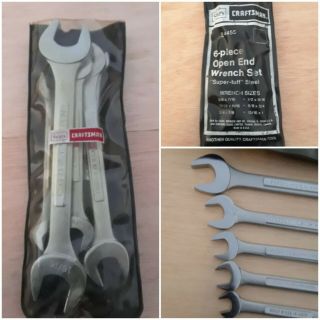 Vintage Sears Craftsman - V - Series 9 - 4455 - 6 - Piece Open - End Wrench Set W/pouch